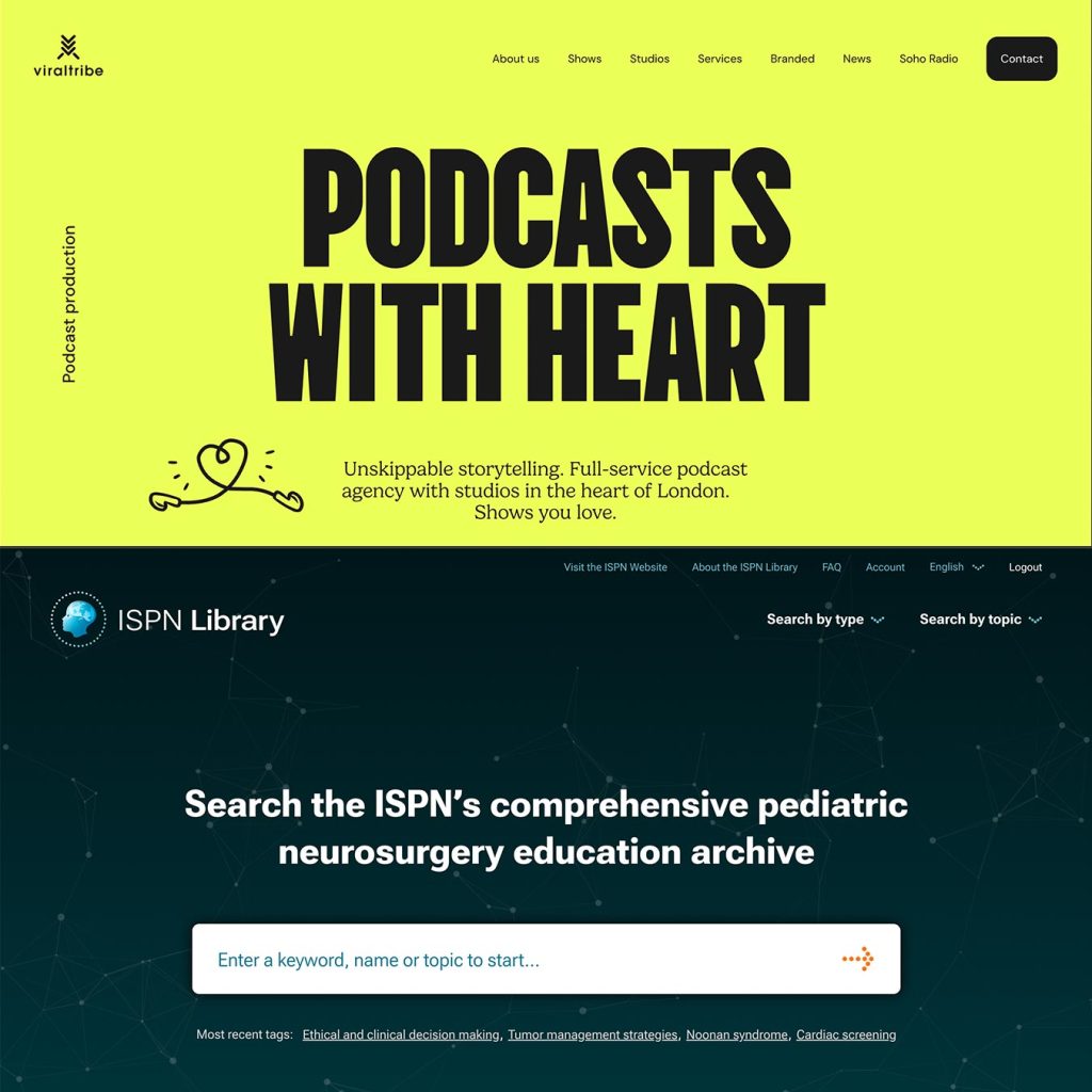 Two websites created by Novagram